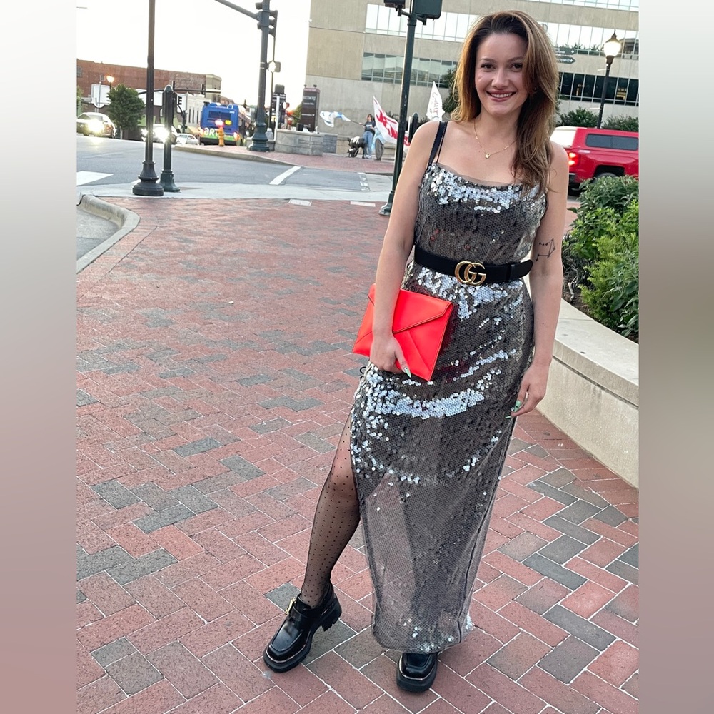 Topshop / ASOS Sequin Black/Gray Dress